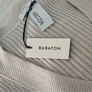 Babaton Cream Ribbed Knit Cowl Sweater (Brand new)